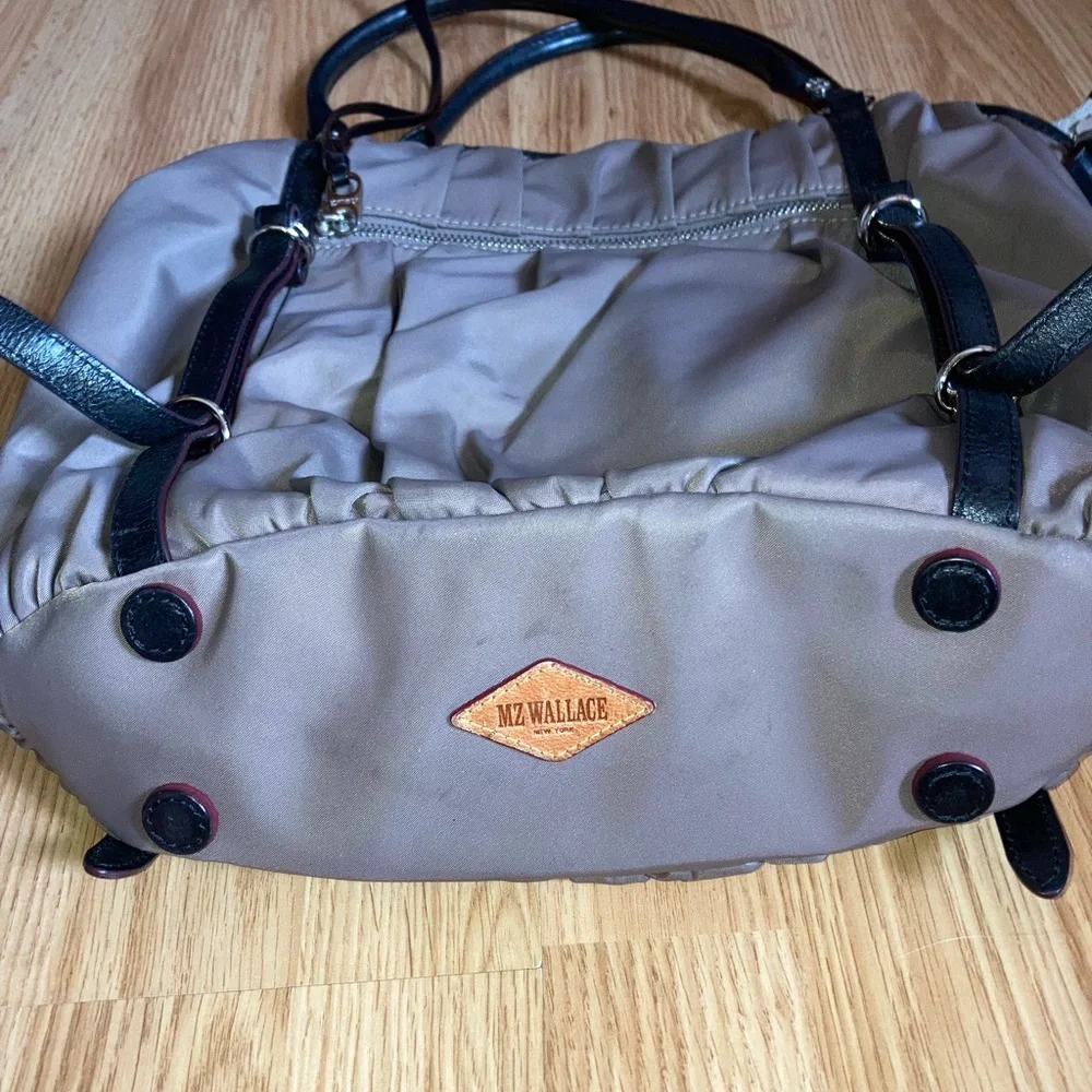 MZ Wallace Bianca Mocha Bedford Shoulder Bag Purse Dark Tan Color - Picture 7 of 11